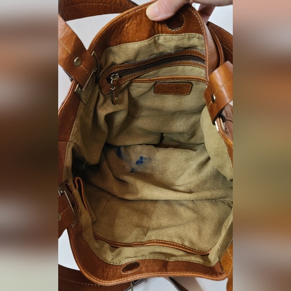 Liz Claiborne Leather Boho Tote - Picture 8 of 10